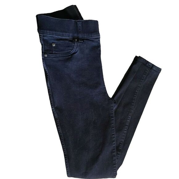 Spanx Black Pull On Denim Pants Skinny Jeggings High Waisted Womens Sz S Petite - Picture 4 of 13
